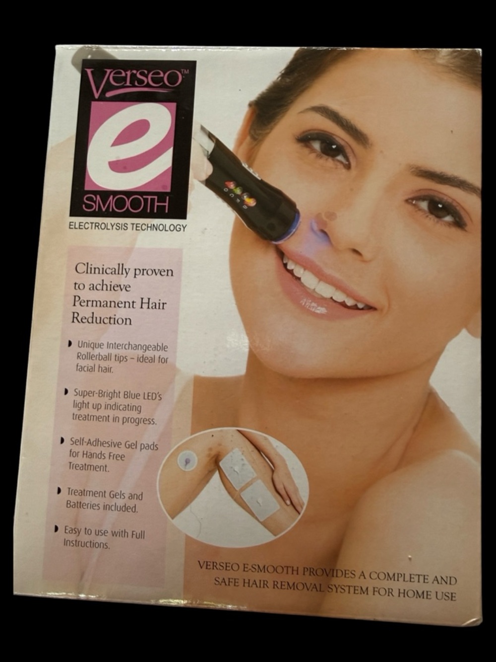 E-Smooth Home Electrolysis Hair Removal Device - Pink/Black